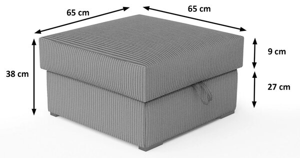 Horčicový taburet SMART COSARO s úložným priestorom 65x65 cm