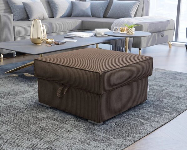 Tmavohnedý taburet SMART COSARO s úložným priestorom 65x65 cm