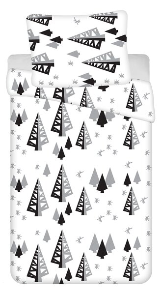 Jerry Fabrics Bavlnené obliečky 2x 140x200 + 2x 70x90 cm - GOMBA čierna