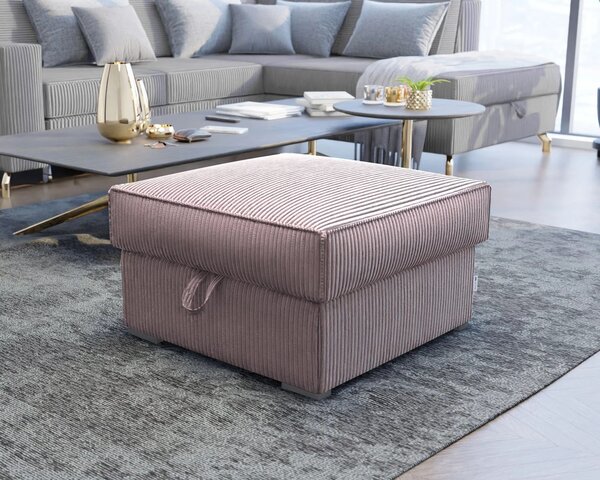 Svetlofialový taburet SMART COSARO s úložným priestorom 65x65 cm