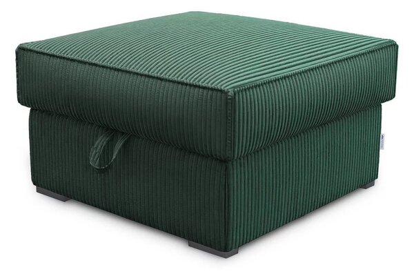 Tmavozelený taburet SMART COSARO s úložným priestorom 65x65 cm