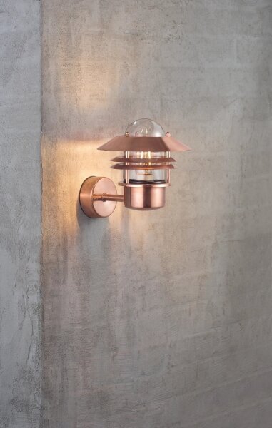 Nordlux - Vonkajšie nástenné svietidlo BLOKHUS 1xE27/60W/230V IP54 medená