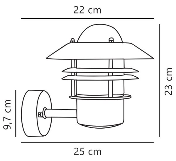 Nordlux - Vonkajšie nástenné svietidlo BLOKHUS 1xE27/60W/230V IP54 medená
