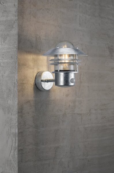 Nordlux - Vonkajšie nástenné svietidlo so senzorom BLOKHUS 1xE27/60W/230V IP54