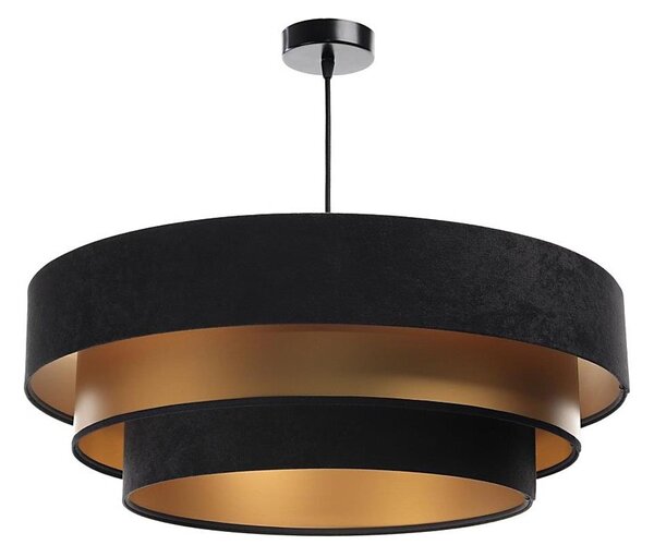Luster na lanku TRINITI 1xE27/60W/230V čierna/zlatá