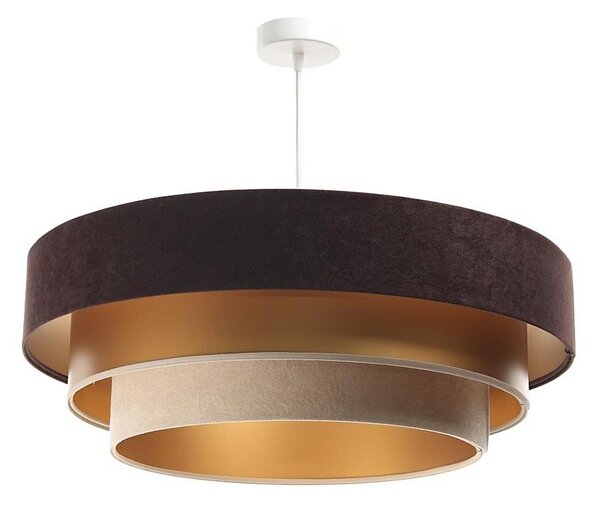 Luster na lanku TRINITI 1xE27/60W/230V hnedá/zlatá/béžová
