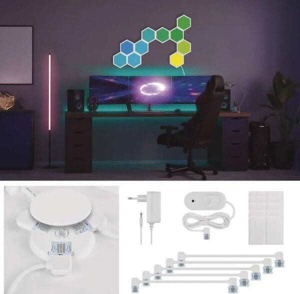 SADA 10x RGBIC Stmievateľný panel LED/1,9W/230V Wi-Fi Tuya
