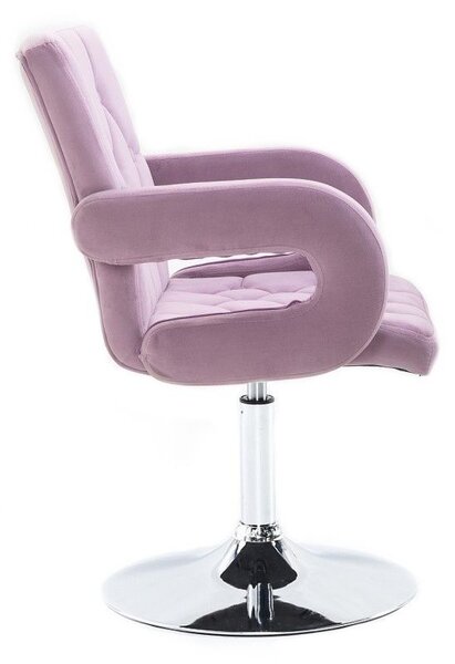LuxuryForm DESIGN Stolička BOSTON VELUR na striebornom tanieri - levanduľa