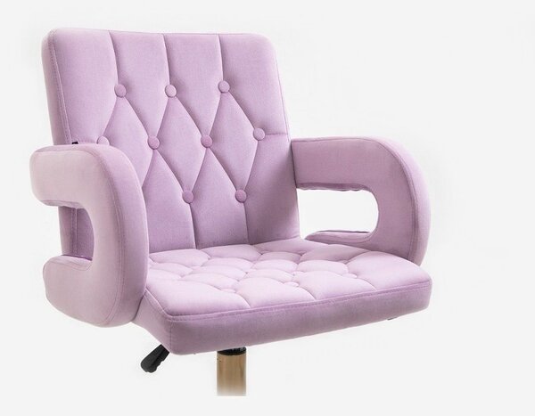 LuxuryForm DESIGN Stolička BOSTON VELUR na striebornom tanieri - levanduľa