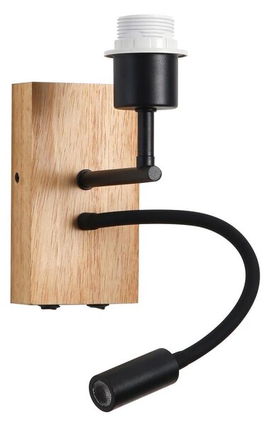 Brilagi - LED Flexibilná nástenná lampa NUBILA WOOD 1xE27/25W/230V + LED/3W dub/čierna