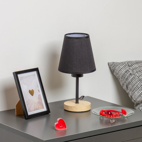 Brilagi - Stolná lampa NUBILA WOOD 1xE27/25W/230V dub/čierna