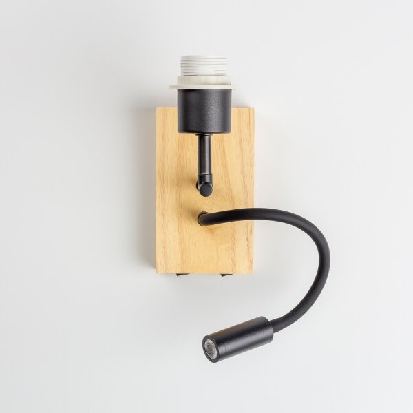 Brilagi - LED Flexibilná nástenná lampa NUBILA WOOD 1xE27/25W/230V + LED/3W dub/čierna