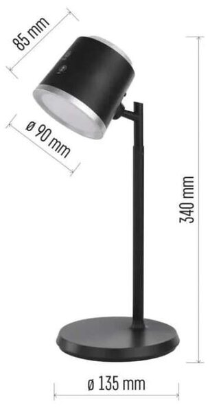 LED akumulátorová stolná lampa ABBIE čierna (Z7636B)