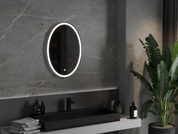 Mexen Elz, LED kúpeľňové zrkadlo s podsvietením 50 x 70 cm, 6000K, ochrana proti zahmlievaniu, 9802-050-070-611-00
