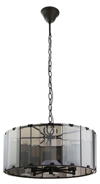 Endon 61294 - Luster na reťazi CLOONEY 8xE14/40W/230V čierna/dymová