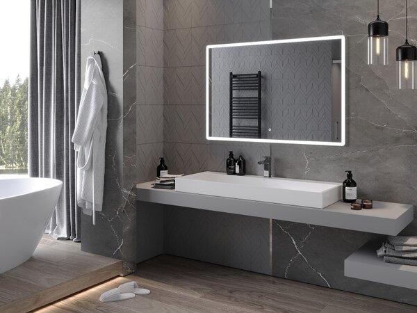 Mexen Navia, LED kúpeľňové zrkadlo s podsvietením 120 x 80 cm, 6000K, ochrana proti zahmlievaniu, 9803-120-080-611-00
