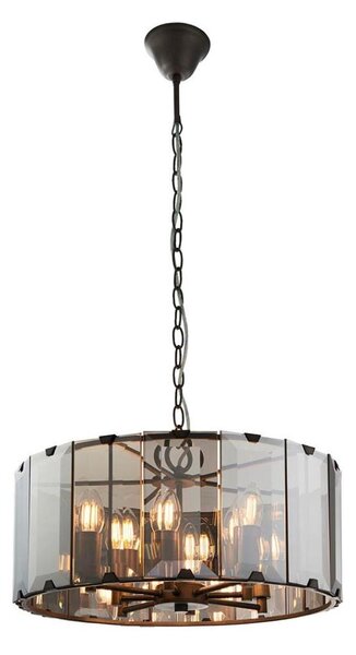 Endon 61294 - Luster na reťazi CLOONEY 8xE14/40W/230V čierna/dymová