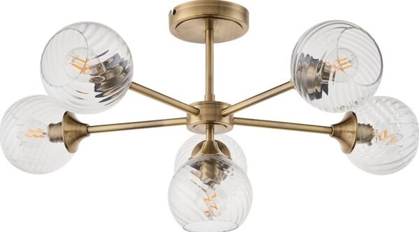 Endon 103171 - Luster na tyči ALLEGRA 6xE14/7W/230V mosadz/číra