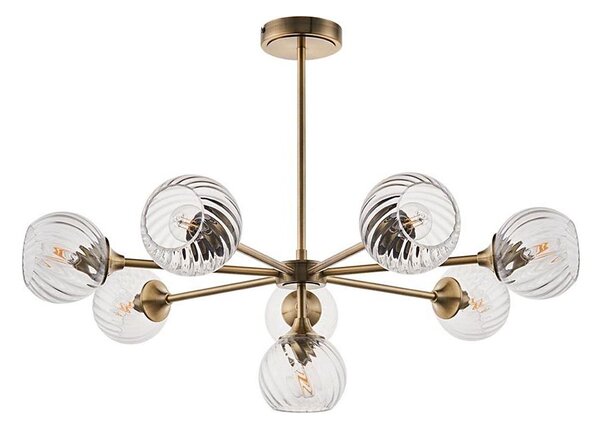 Endon 103172 - Luster na tyči ALLEGRA 8xE14/7W/230V mosadz/číra
