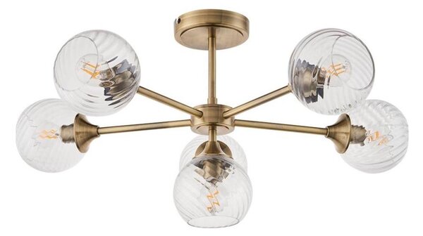 Endon 103171 - Luster na tyči ALLEGRA 6xE14/7W/230V mosadz/číra