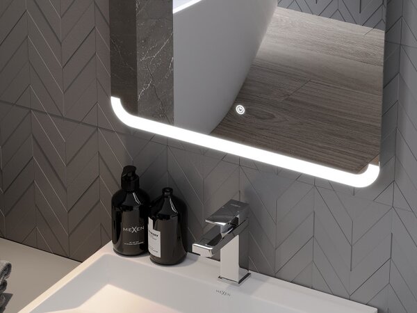 Mexen Nida, LED kúpeľňové zrkadlo s podsvietením 50x70 cm, 6000K, ochrana proti zahmlievaniu, 9806-050-070-611-00