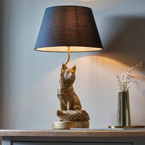 Endon 106796 - Stolná lampa FOX 1xE14/6W/230V čierna/mosadz