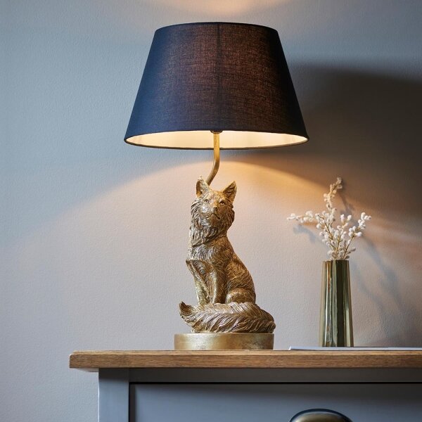 Endon 106796 - Stolná lampa FOX 1xE14/6W/230V čierna/mosadz