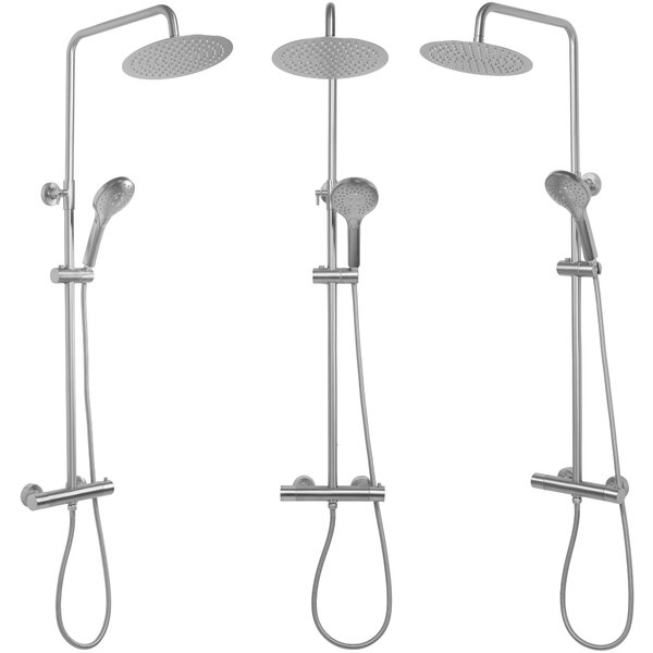 Rea Vincent, sprchový set s termostatickou batériou a dažďovou hlavicou 25cm, nikel matný, REA-P6603