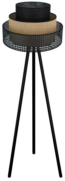 Brilagi - Stojacia lampa DAKOTA LUNETA 1xE27/15W/230V čierna/ratan