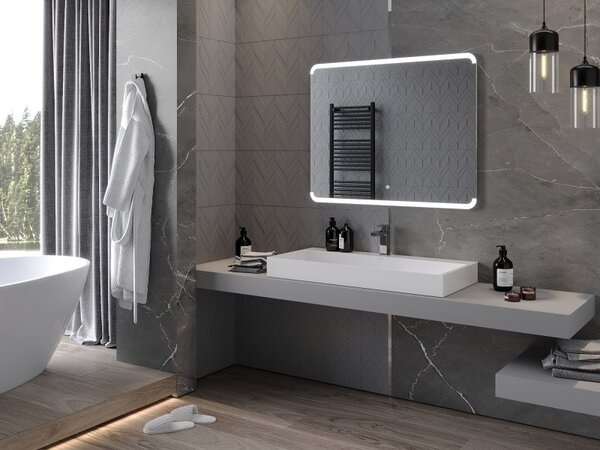 Mexen Nida, LED kúpeľňové zrkadlo s podsvietením 100x80 cm, 6000K, ochrana proti zahmlievaniu, 9806-100-080-611-00