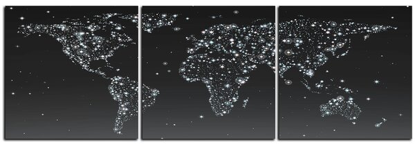 Obraz na plátne - Žiariaca mapa sveta - panoráma 5213QB (90x30 cm)