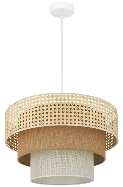 Brilagi - Luster na lanku CEDAR LUNETA 1xE27/15W/230V pr. 45 ratan/hnedá/krémová