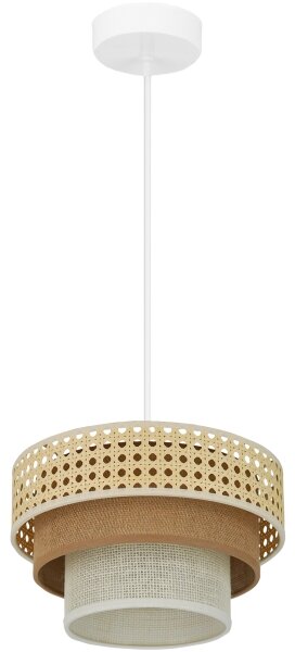 Brilagi - Luster na lanku CEDAR LUNETA 1xE27/15W/230V pr. 25 ratan/hnedá/krémová