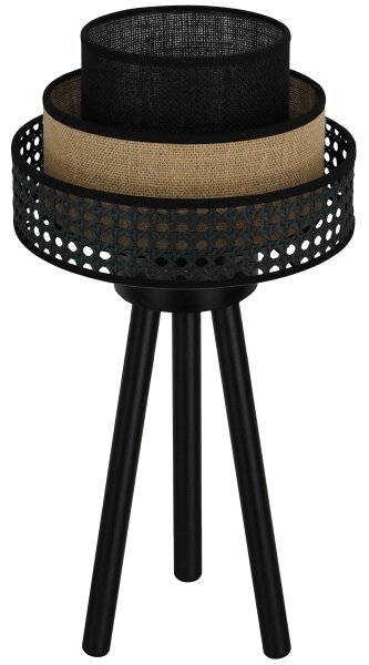 Brilagi - Stolná lampa DAKOTA LUNETA 1xE27/15W/230V čierna/ratan