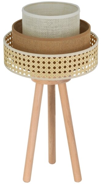 Brilagi - Stolná lampa CEDAR LUNETA 1xE27/15W/230V ratan/hnedá/krémová