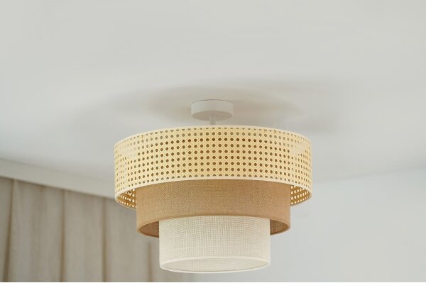 Brilagi -Prisadený luster CEDAR LUNETA 1xE27/15W/230V pr. 45 ratan/hnedá/krémová