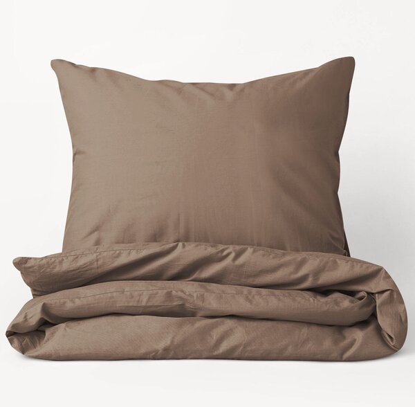 Goldea bavlnené posteľné obliečky - hnedé 140 x 200 a 70 x 90 cm