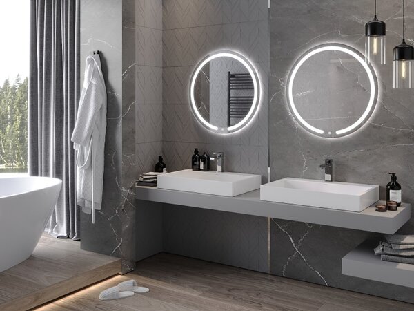 Mexen Rose, LED kúpeľňové zrkadlo s podsvietením 70x70 cm, 6000K, ochrana proti zahmlievaniu, 9810-070-070-611-00