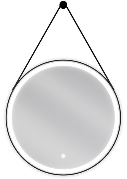 Mexen Reni, LED kúpeľňové zrkadlo s podsvietením 60x60 cm, 6000K, čierny rám, ochrana proti zahmlievaniu, 9812-060-060-611-70