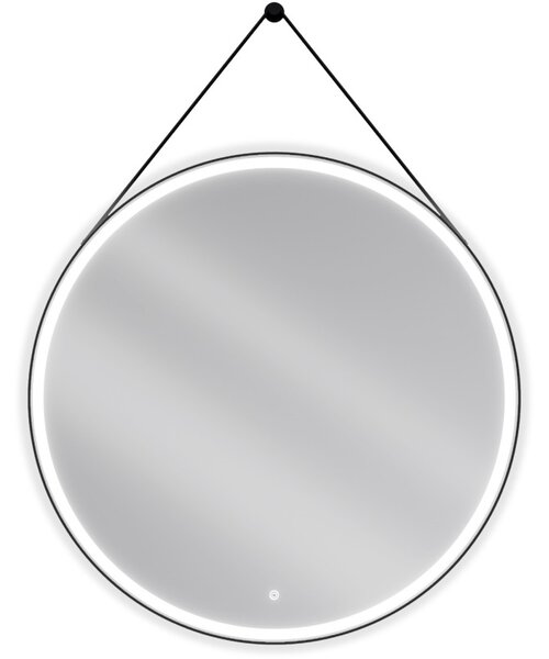 Mexen Reni, LED kúpeľňové zrkadlo s podsvietením 100x100 cm, 6000K, čierny rám, ochrana proti zahmlievaniu, 9812-100-100-611-70