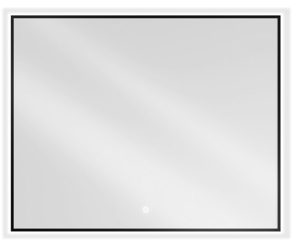 Mexen Erma kúpeľňové zrkadlo s osvetlením 100 x 80 cm, LED 6000K, proti zahmlievaniu, čierny rám - 9814-100-080-611-70