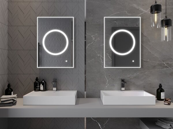 Mexen Koga, LED kúpeľňové zrkadlo s podsvietením 50 x 70 cm, 6000K, ochrana proti zahmlievaniu, 9821-050-070-611-00