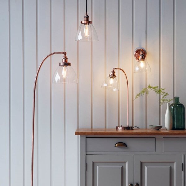 Endon 77861 - Stolná lampa HANSEN 1xE27/40W/230V medená
