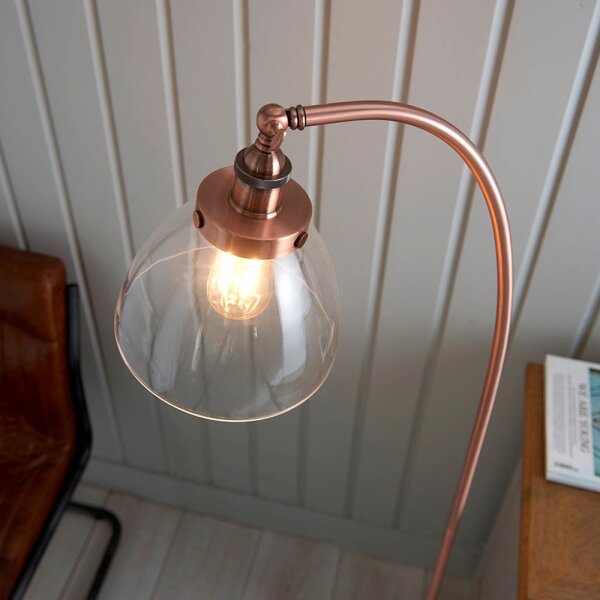 Endon 77862 - Stojacia lampa HANSEN 1xE27/40W/230V medená