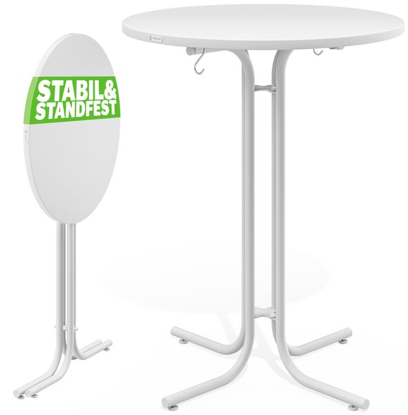 Skladací barový stôl Ø70 cm - biely