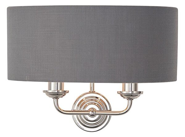 Endon 94406 - Nástenné svietidlo HIGHCLERE 2xE14/40W/230V tmavošedá/lesklý chróm