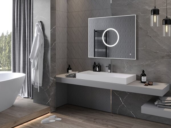 Mexen Koga, LED kúpeľňové zrkadlo s podsvietením 100 x 80 cm, 6000K, ochrana proti zahmlievaniu, 9821-100-080-611-00