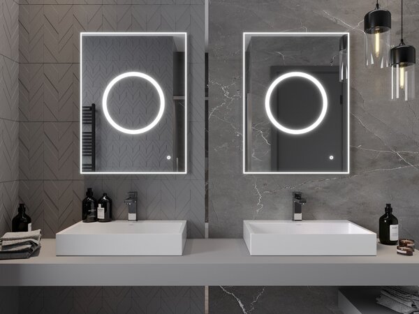 Mexen Koga, LED kúpeľňové zrkadlo s podsvietením 60 x 80 cm, 6000K, ochrana proti zahmlievaniu, 9821-060-080-611-00