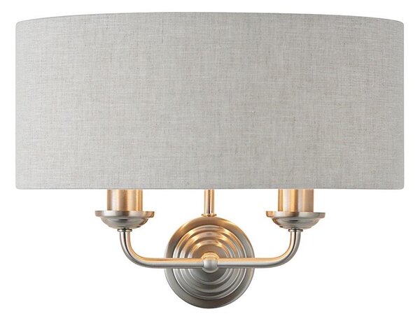 Endon 94403 - Nástenné svietidlo HIGHCLERE 2xE14/40W/230V šedá/matný chróm