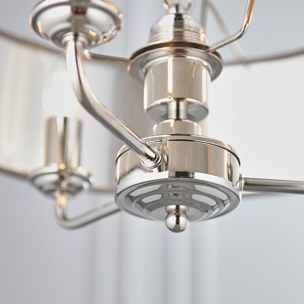 Endon 94377 - Luster na reťazi HIGHCLERE 3xE14/40W/230V šedá/lesklý chróm